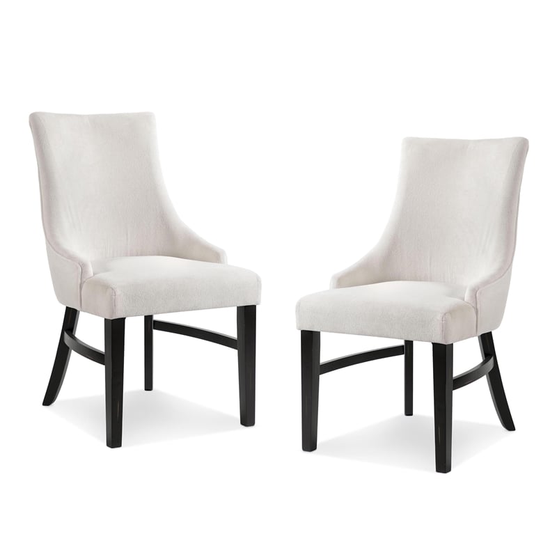 Furniture of America Kindrel Fabric Wingback Arm Chairs in Black (Set of 2)