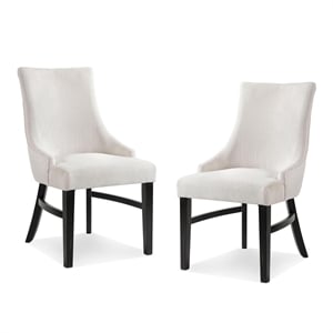 Furniture of America Kindrel Fabric Wingback Arm Chairs in Black (Set of 2)