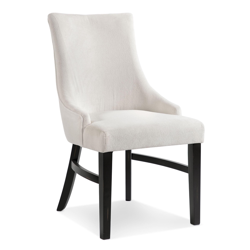 Furniture of America Kindrel Fabric Wingback Arm Chairs in Black (Set of 2)