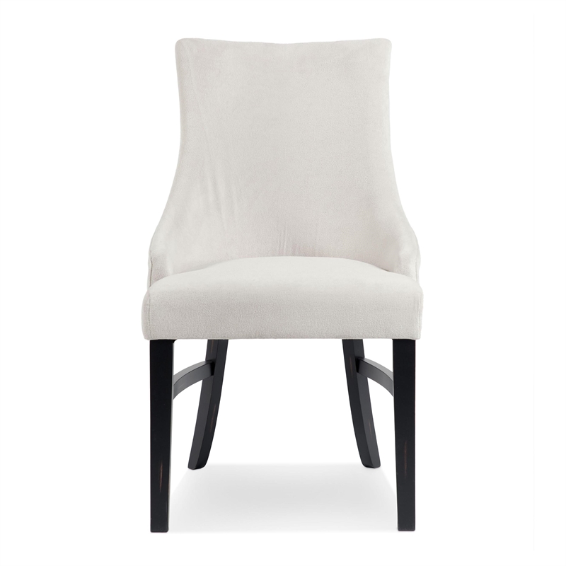 Furniture of America Kindrel Fabric Wingback Arm Chairs in Black (Set of 2)