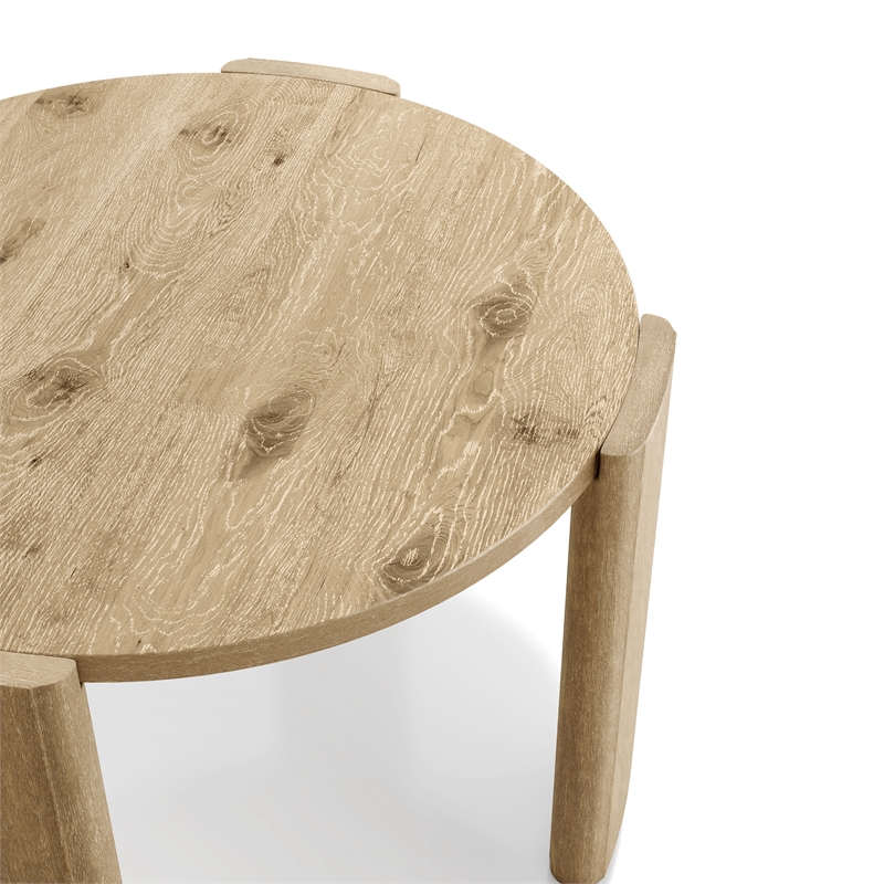 Furniture of America Hallond Solid Wood 5-Piece Round Dining Set in Oak