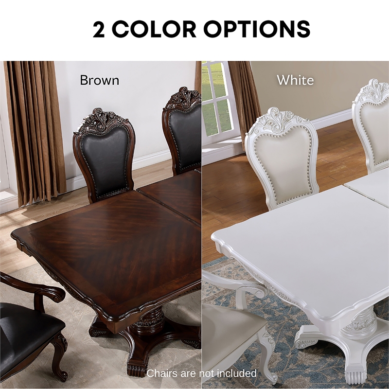 Furniture of America Albernit Solid Wood Expandable Dining Table in Dark Cherry