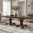 Furniture of America Albernit Solid Wood Expandable Dining Table in Dark Cherry