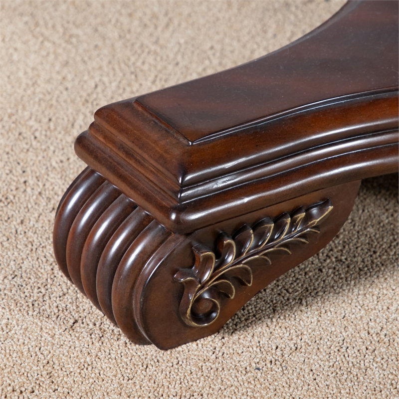 Furniture of America Albernit Solid Wood Expandable Dining Table in Dark Cherry