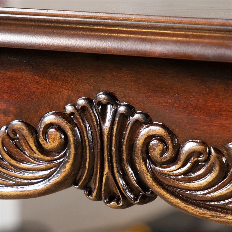 Furniture of America Albernit Solid Wood Expandable Dining Table in Dark Cherry