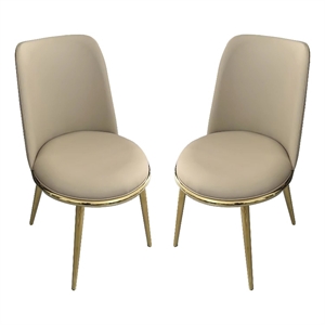 furniture of america agorthin faux leather side chairs (set of 2)