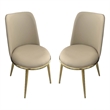 Furniture of America Agorthin Faux Leather Side Chairs in Gold (Set of 2)