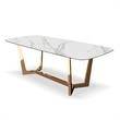 Furniture of America Agorthin Metal 7-Piece Dining Set in Gold