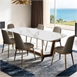 Furniture of America Agorthin Metal 7-Piece Dining Set in Gold
