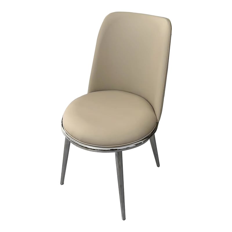Furniture of America Agorthin Faux Leather Side Chairs in Silver (Set of 2)