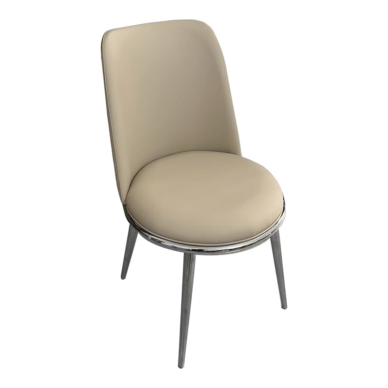 Furniture of America Agorthin Faux Leather Side Chairs in Silver (Set of 2)