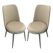 Furniture of America Agorthin Faux Leather Side Chairs in Silver (Set of 2)
