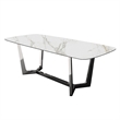 Furniture of America Agorthin Metal 7-Piece Dining Set in Silver