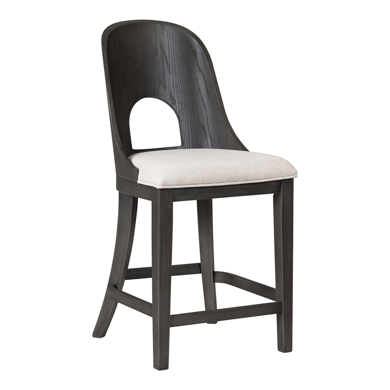 Furniture of America Lizena Solid Wood Counter Chairs in Ash Gray (Set of 2)