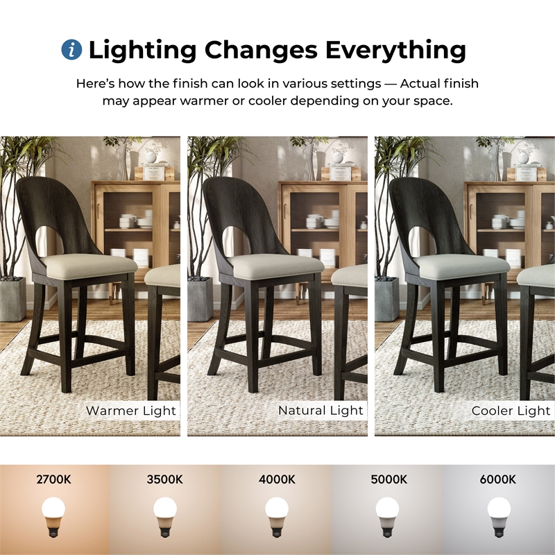 Furniture of America Lizena Solid Wood Counter Chairs in Ash Gray (Set of 2)