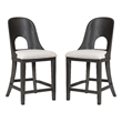 Furniture of America Lizena Solid Wood Counter Chairs in Ash Gray (Set of 2)