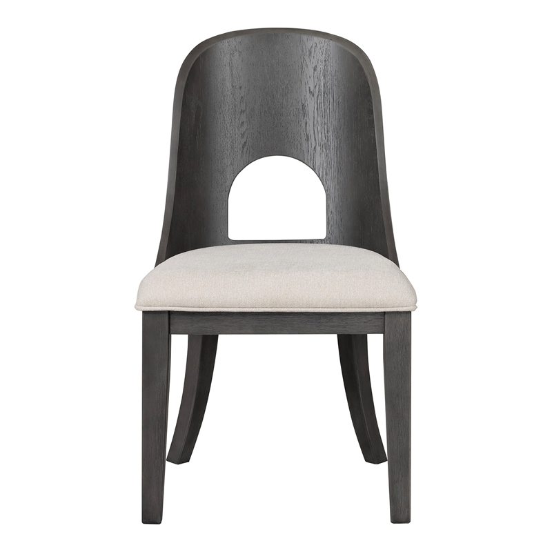 Furniture of America Lizena Solid Wood Side Chairs in Ash Gray (Set of 2)