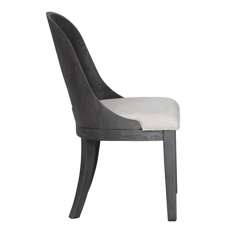 Furniture of America Lizena Solid Wood Side Chairs in Ash Gray (Set of 2)