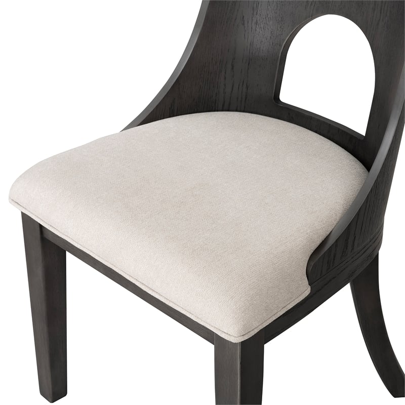 Furniture of America Lizena Solid Wood Side Chairs in Ash Gray (Set of 2)