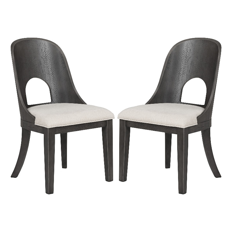 Furniture of America Lizena Solid Wood Side Chairs in Ash Gray (Set of 2)