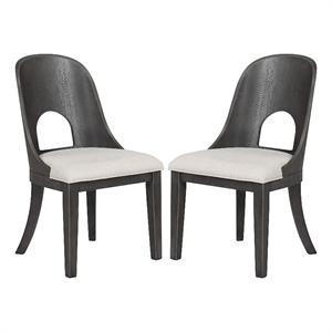 furniture of america lizena solid wood side chairs in ash gray (set of 2)