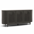 Furniture of America Lizena Solid Wood 2-Door Server in Ash Gray