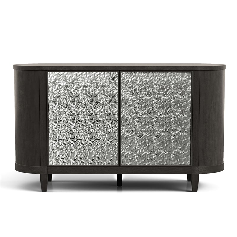 Furniture of America Lizena Solid Wood 3-Door Server in Ash Gray