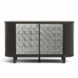 Furniture of America Lizena Solid Wood 3-Door Server in Ash Gray