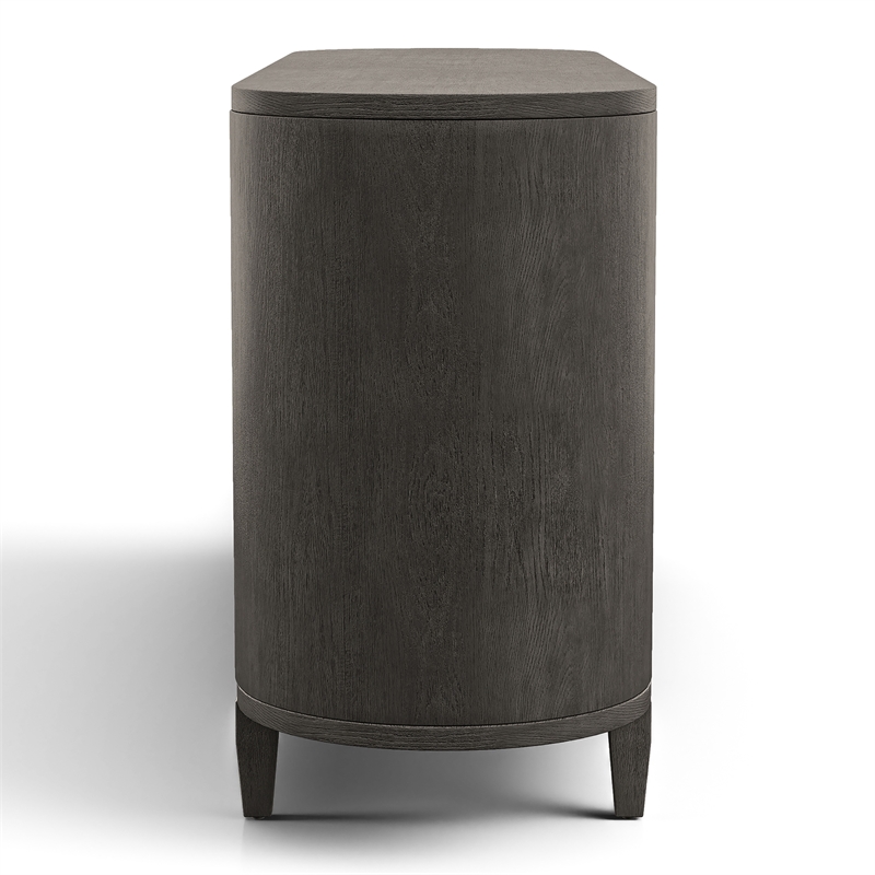 Furniture of America Lizena Solid Wood 3-Door Server in Ash Gray