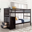 Furniture of America Lapard Solid Wood 4-Drawer Twin Bunk Bed in Espresso