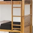 Furniture of America Sowon Solid Wood Storage Twin Bunk Bed in Light Oak