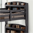 Furniture of America Runin Solid Wood Twin Bunk Bed with Shelves in Stain Gray