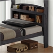 Furniture of America Runin Solid Wood Twin Bunk Bed with Shelves in Stain Gray