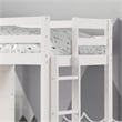Furniture of America Yalle Solid Wood USBs Twin Loft Bed with Bookcase in White