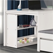 Furniture of America Yalle Solid Wood USBs Twin Loft Bed with Bookcase in White