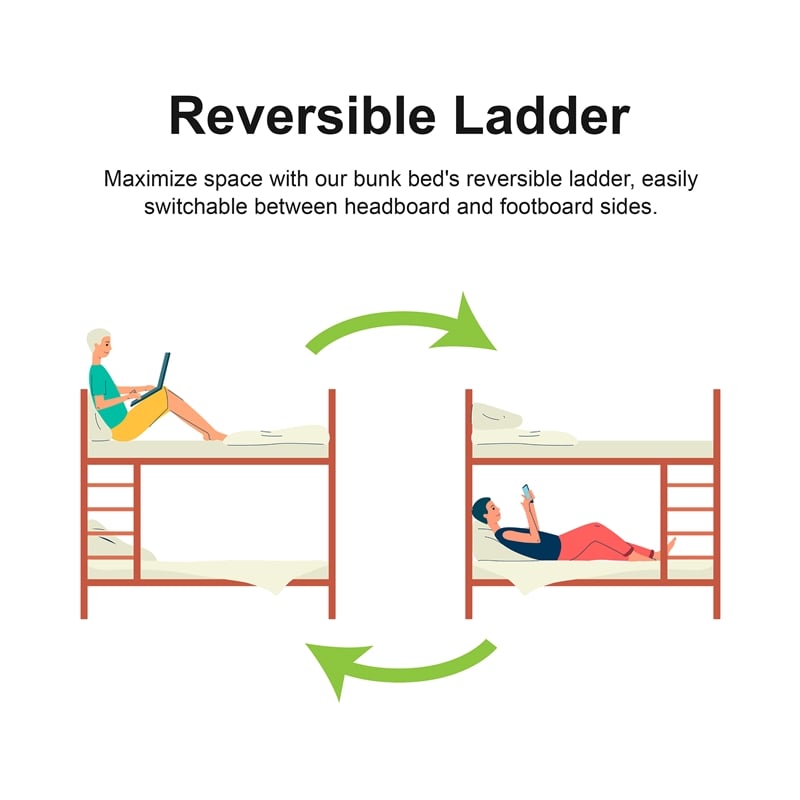 Furniture of America Brandster Solid Wood Full Over Full Bunk Bed in White