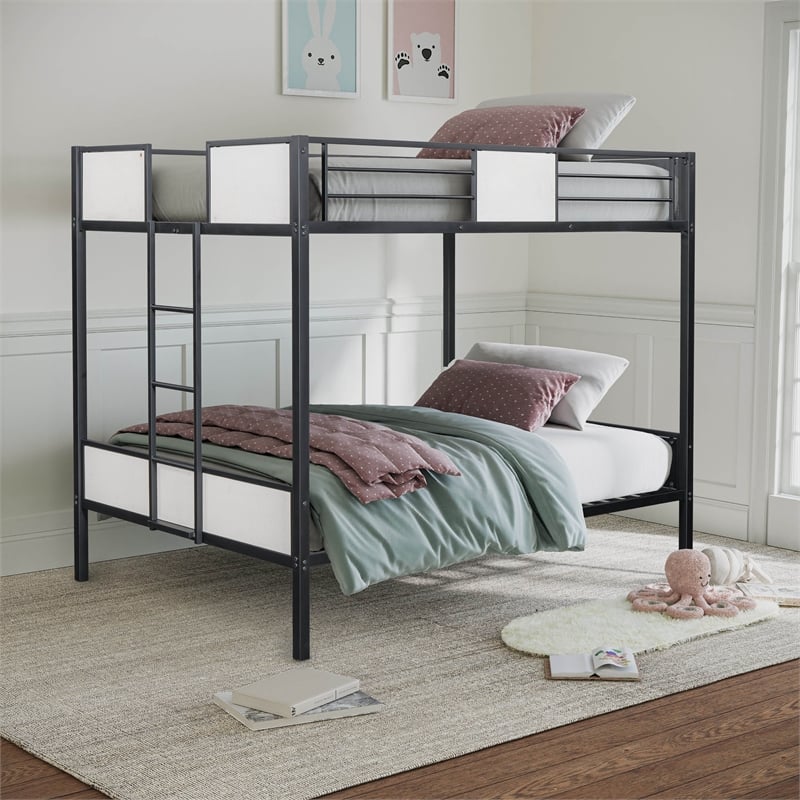 Furniture of America Anella Metal Full over Full Bunk Bed in Black