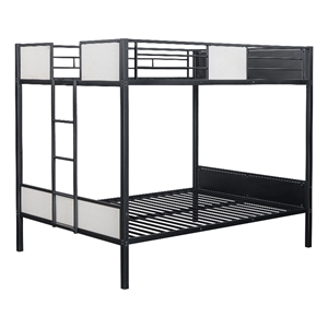 furniture of america anella metal full over full bunk bed in black