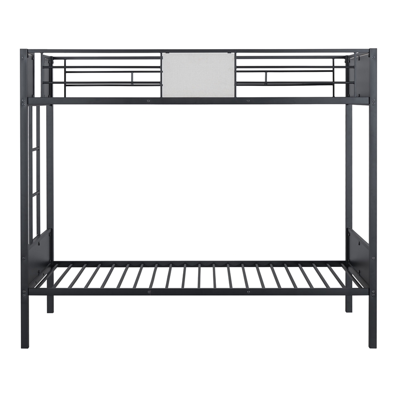 Furniture of America Anella Metal Twin over Twin Bunk Bed in Black