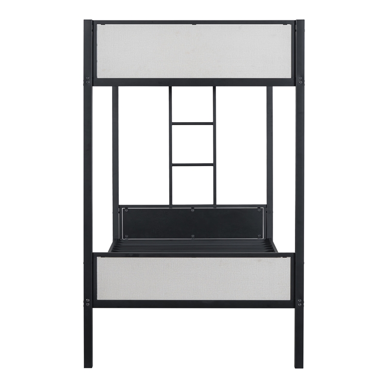 Furniture of America Anella Metal Twin over Twin Bunk Bed in Black