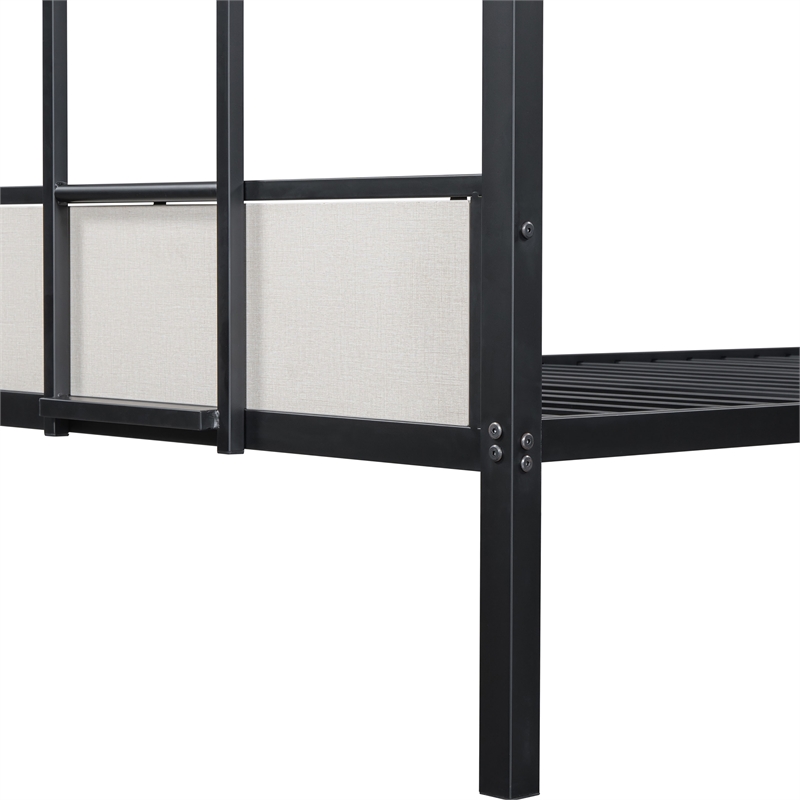 Furniture of America Anella Metal Twin over Twin Bunk Bed in Black