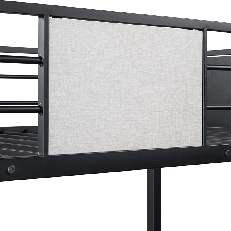Furniture of America Anella Metal Twin over Twin Bunk Bed in Black
