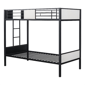 Furniture of America Anella Metal Twin over Twin Bunk Bed in Black