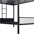 Furniture of America Anella 2pc Metal Twin Bunk Bed with Trundle Set in Black