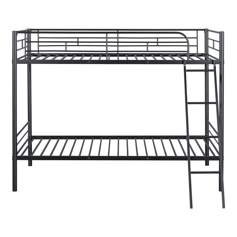 Furniture of America Damentes Metal Twin over Twin Bunk Bed in Black