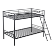 Furniture of America Damentes Metal Twin over Twin Bunk Bed in Black