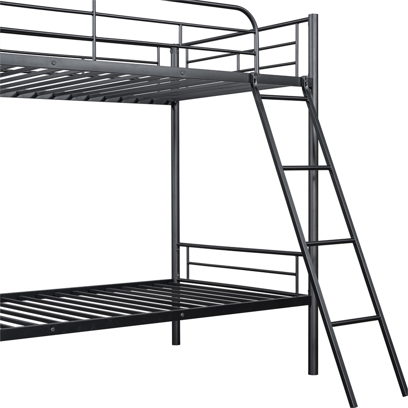 Furniture of America Damentes Metal Twin over Twin Bunk Bed in Black