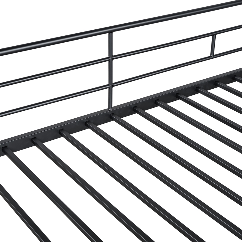 Furniture of America Damentes Metal Twin over Twin Bunk Bed in Black