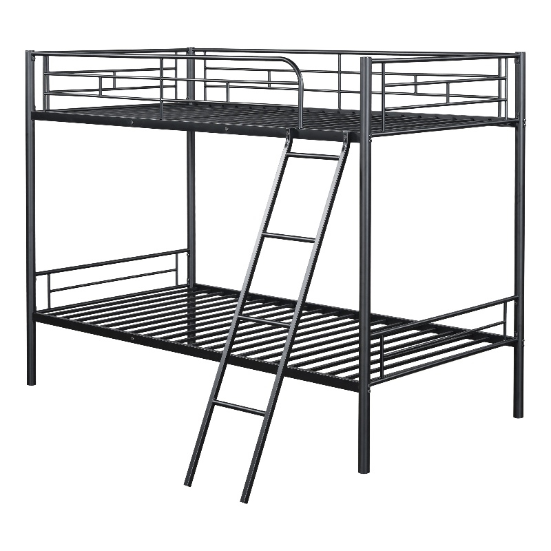 Furniture of America Damentes Metal Twin over Twin Bunk Bed in Black
