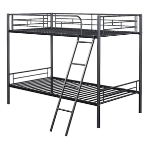 Furniture of America Damentes Metal Twin over Twin Bunk Bed in Black